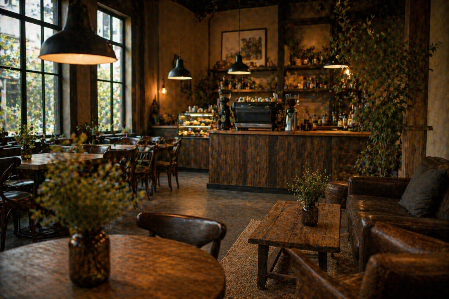 تفاصيل جمالية داخل المقهى