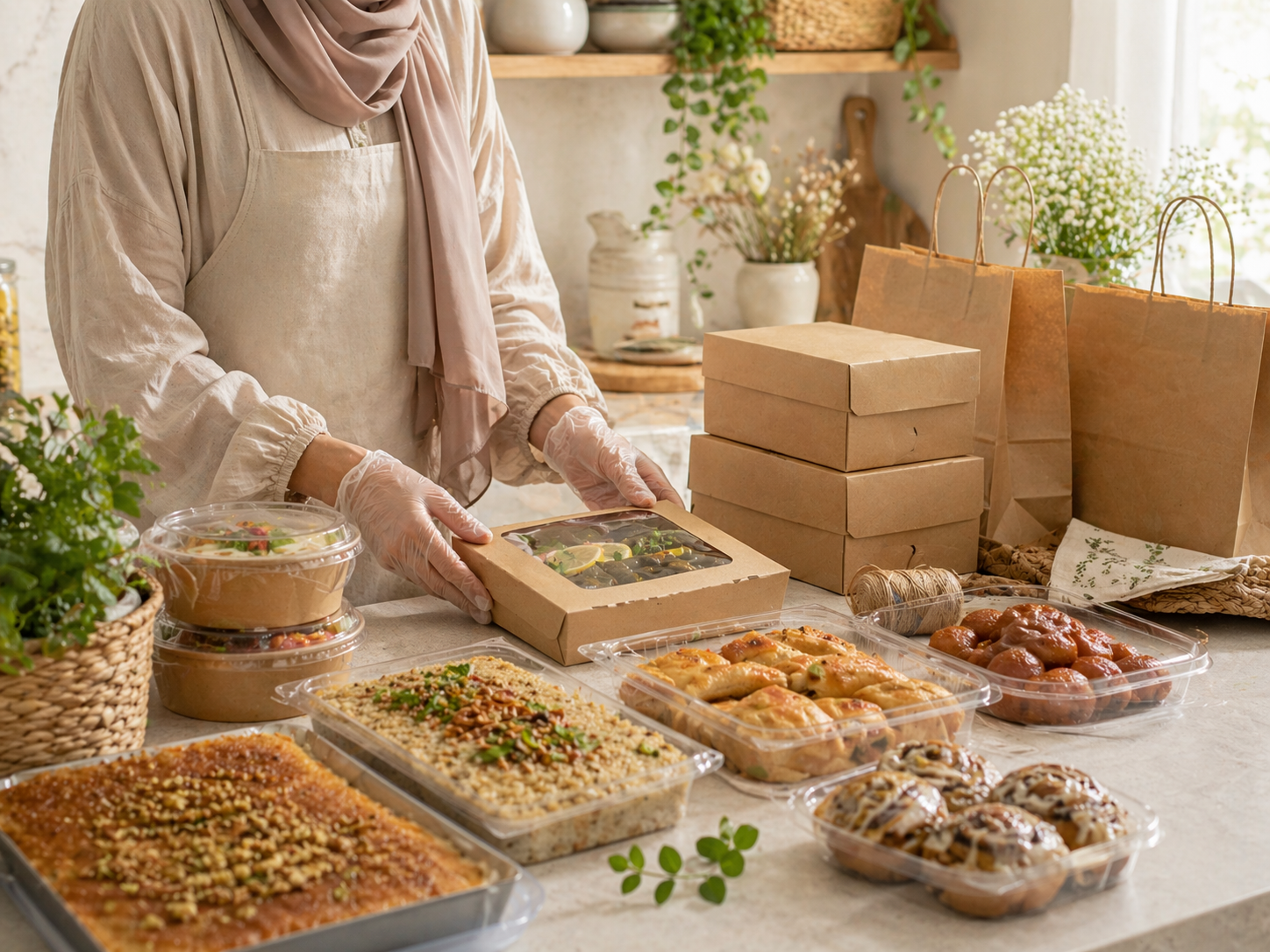 ترتيب وتغليف احترافي لطلبات منزلية